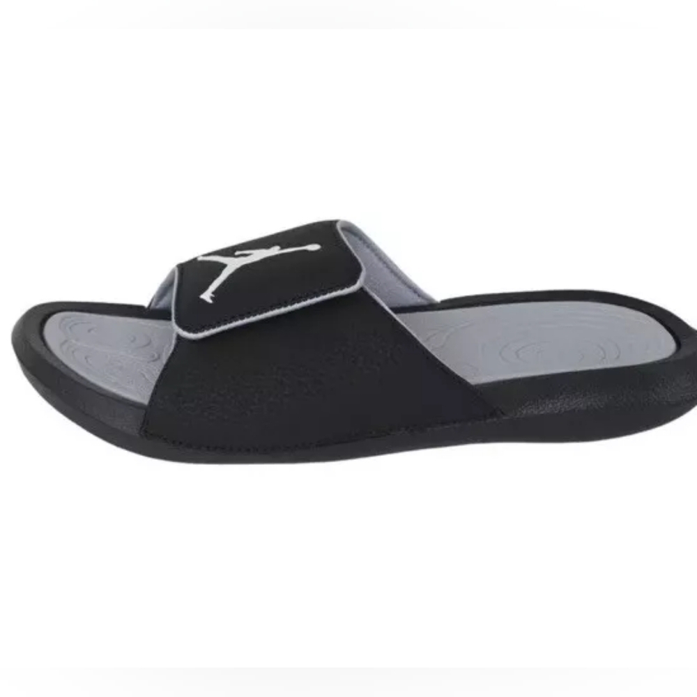 Youth Air Jordan Hydro 6 Jumpman Slides Sandals Black Gray 881474-011